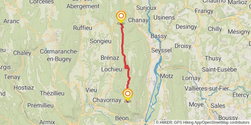 GR 509 - GTJ la Grande Traversée du Jura stage 23 Map