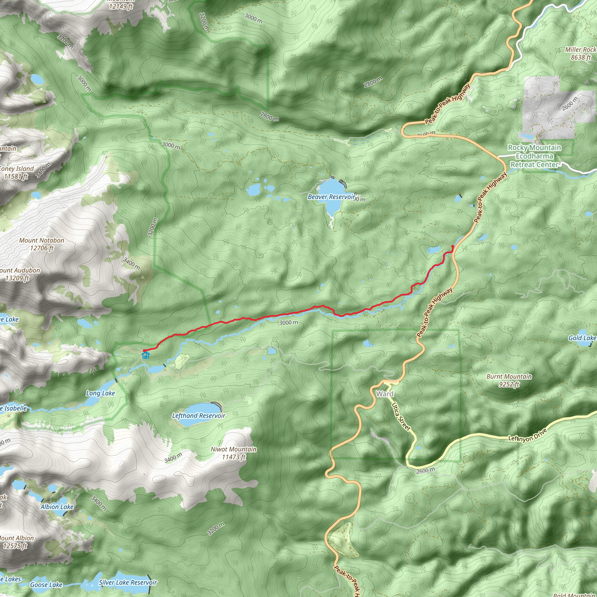 South Saint Vrain Trail mobile static map
