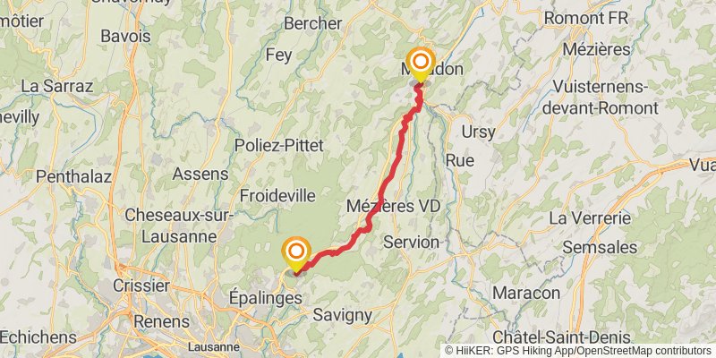 Camino Lucerne-Geneva stage 11 Map