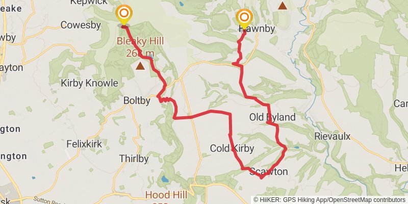 Hambleton Hobble Walk stage 2 Map