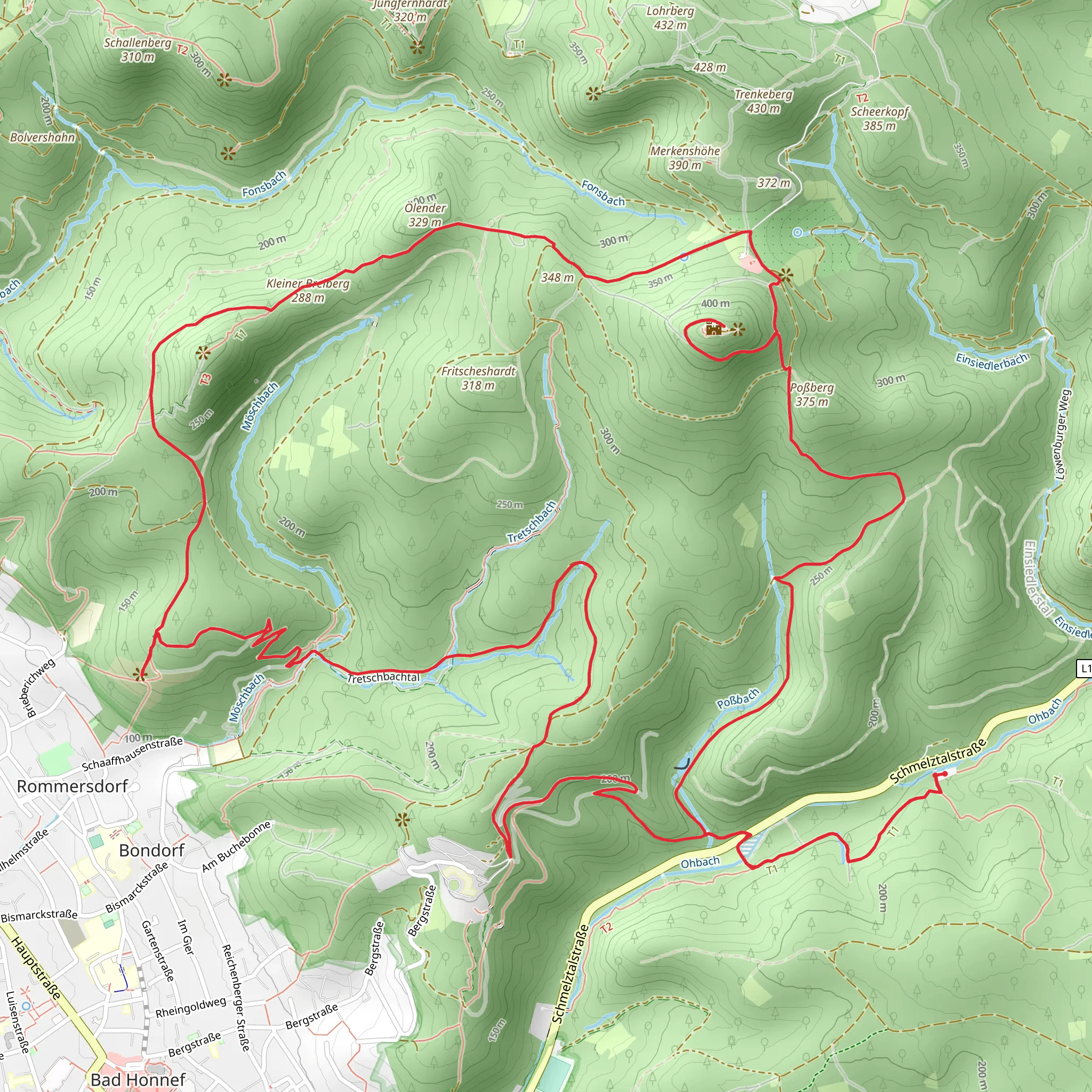 Schaaffhausenstraße, Kleiner Breiberg and Lowenburg Loop mobile static map