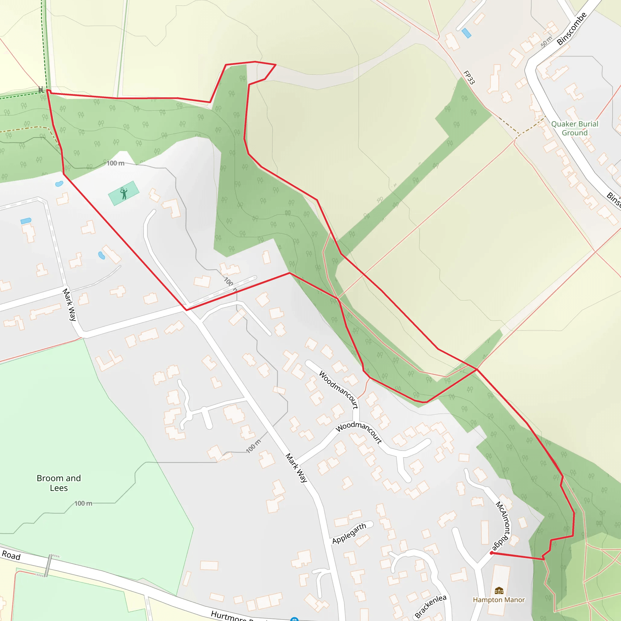 Farncombe Wood Short Loop mobile static map