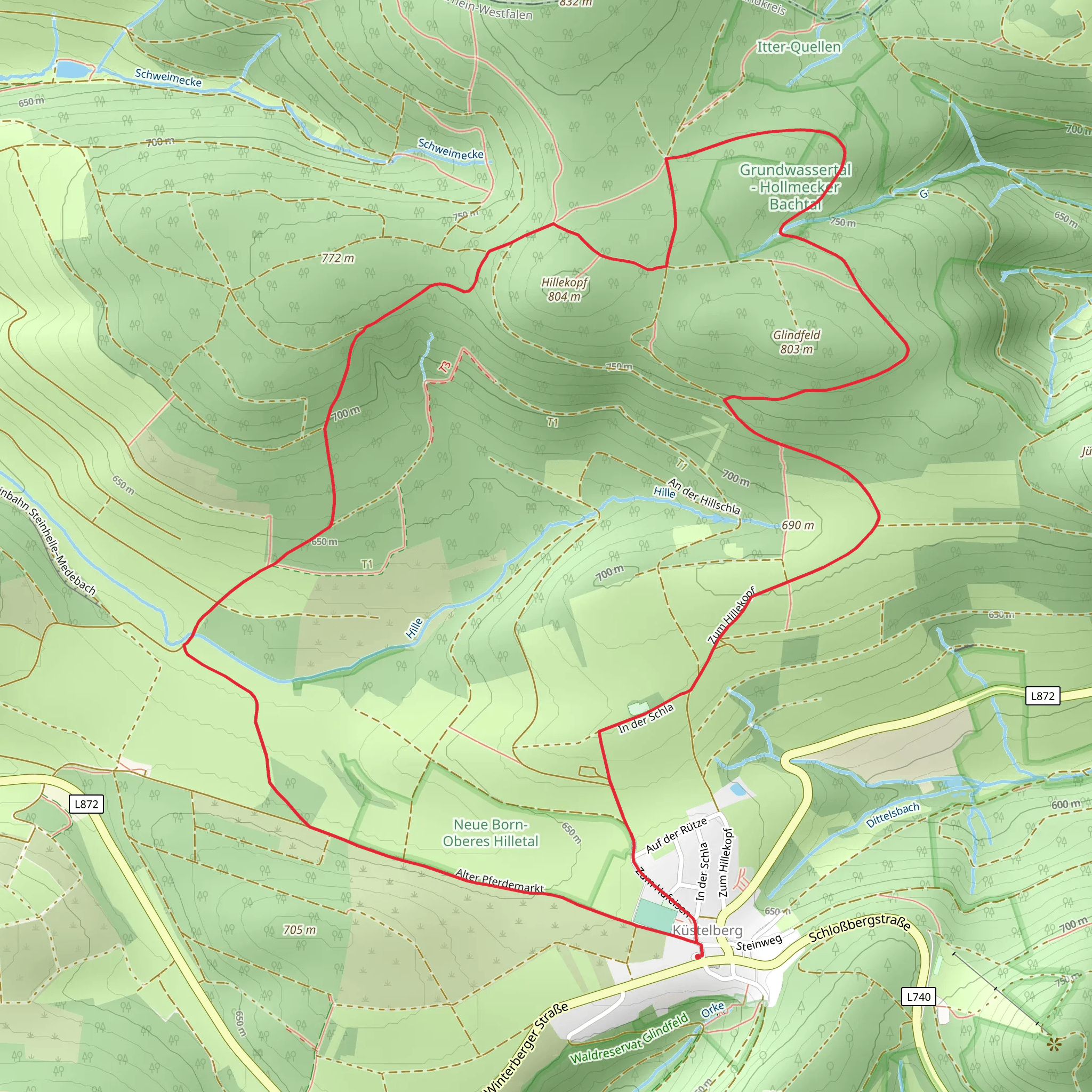 Rothaarsteig and Uplandweg Loop mobile static map