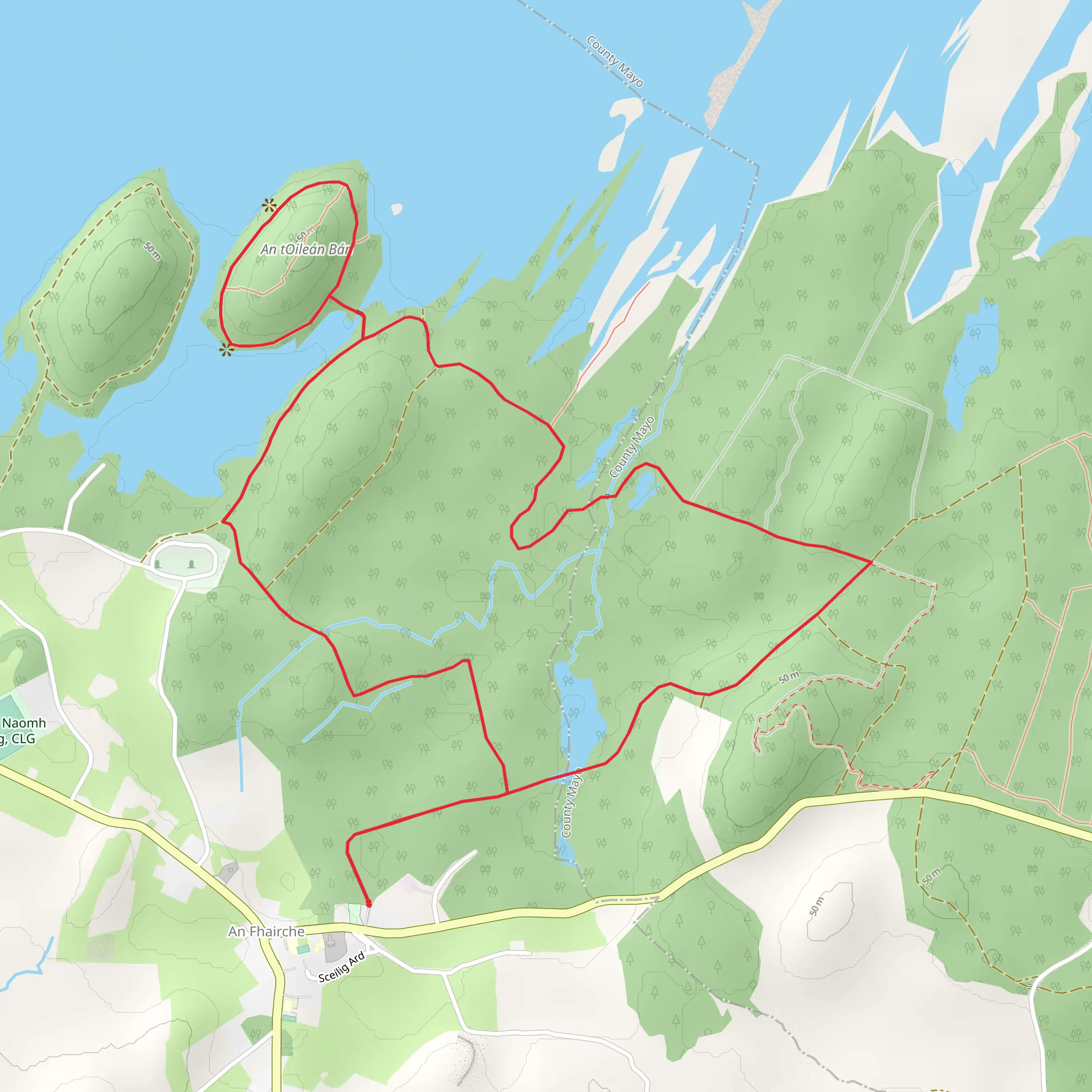 Clonbur Wood - Ballykine Loop Trail mobile static map