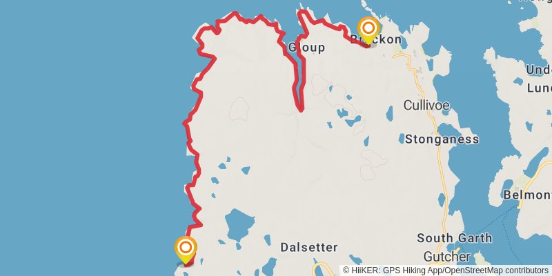 Coastal Walk of Shetland - Yell stage 4 Map