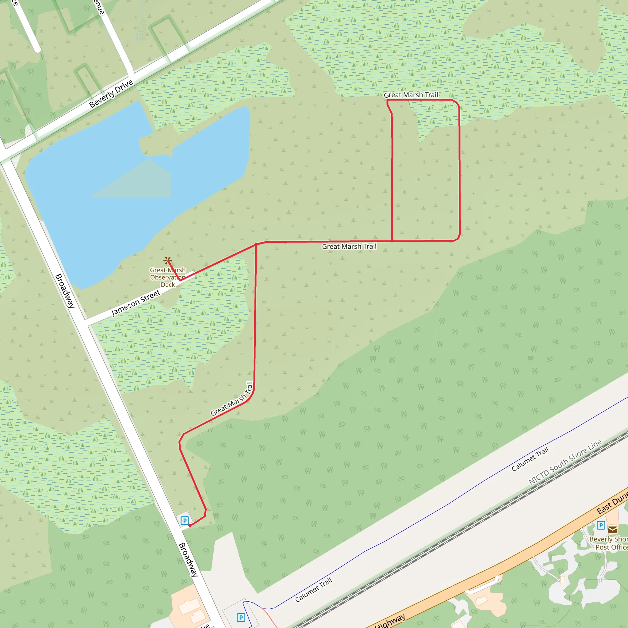 Great Marsh Loop Trail mobile static map