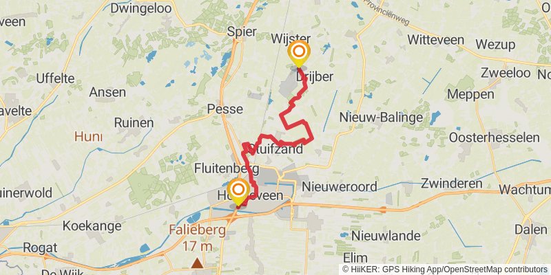 Westerborkpad stage 14 Map