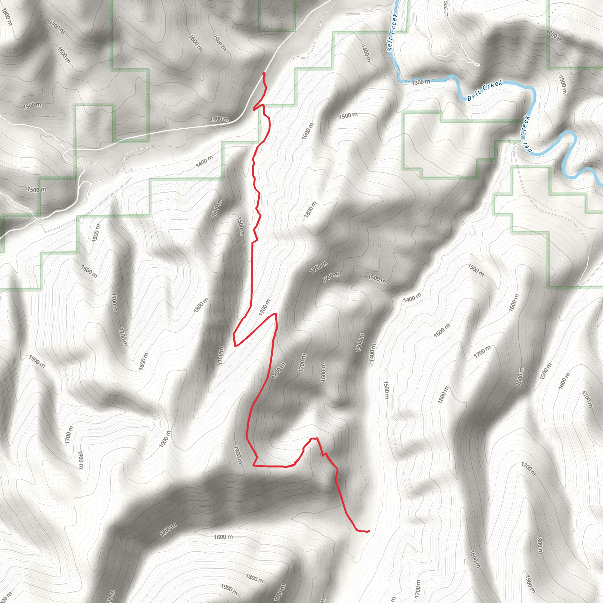 Tobins Gulch Trail mobile static map