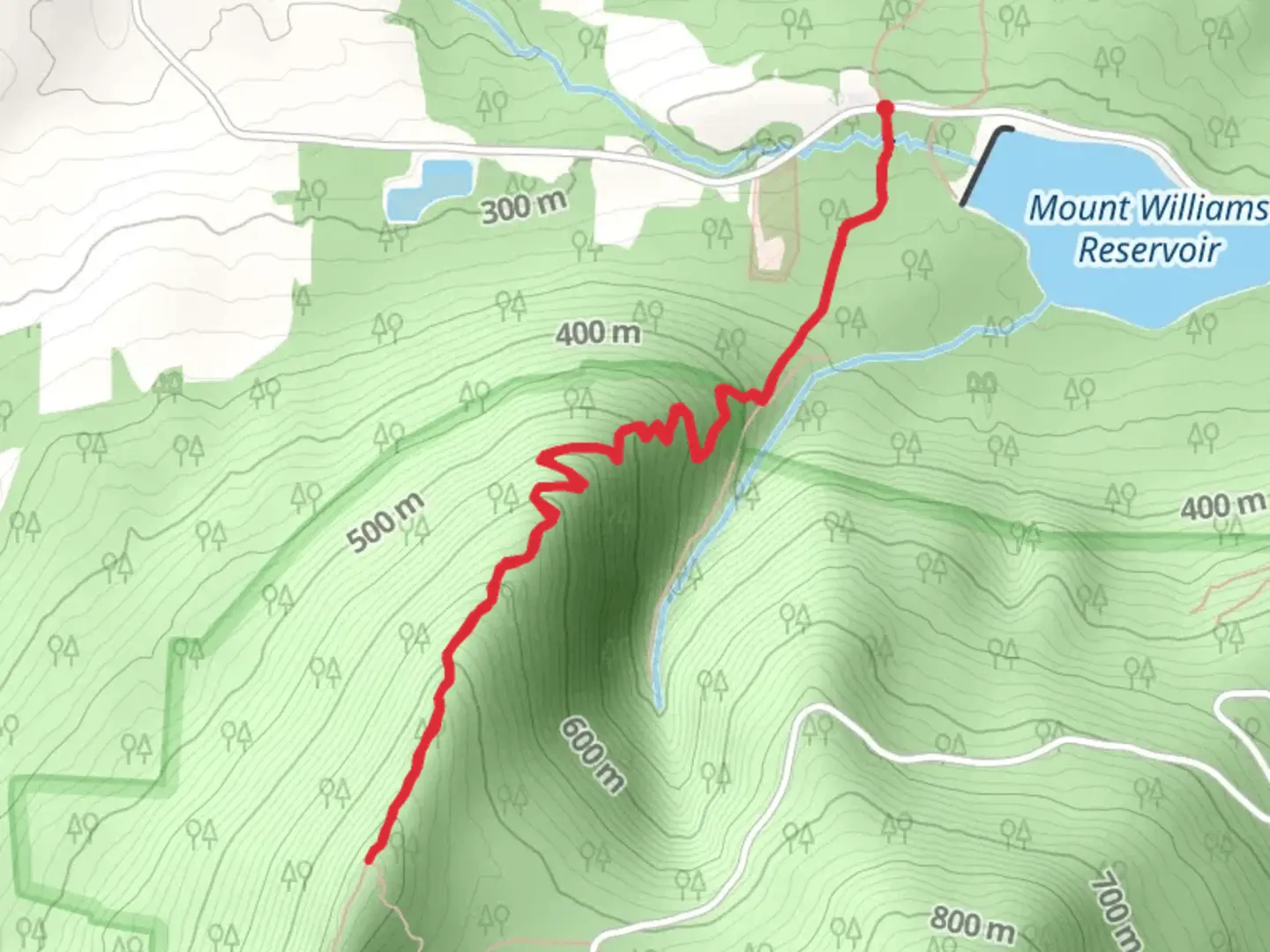 An image depicting the trail Appalachian Trail from Mount Williams Reservoir and its surrounding area.