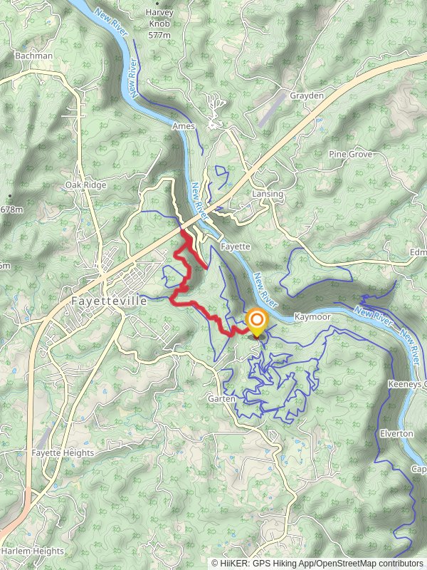 Wolf Creek Falls via Fayetteville Trail