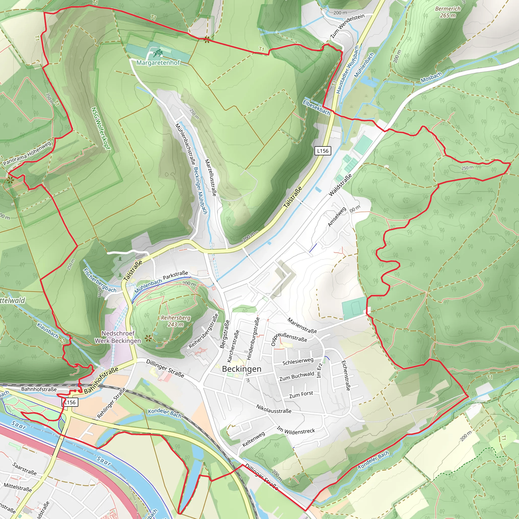 Beckingen Loop mobile static map