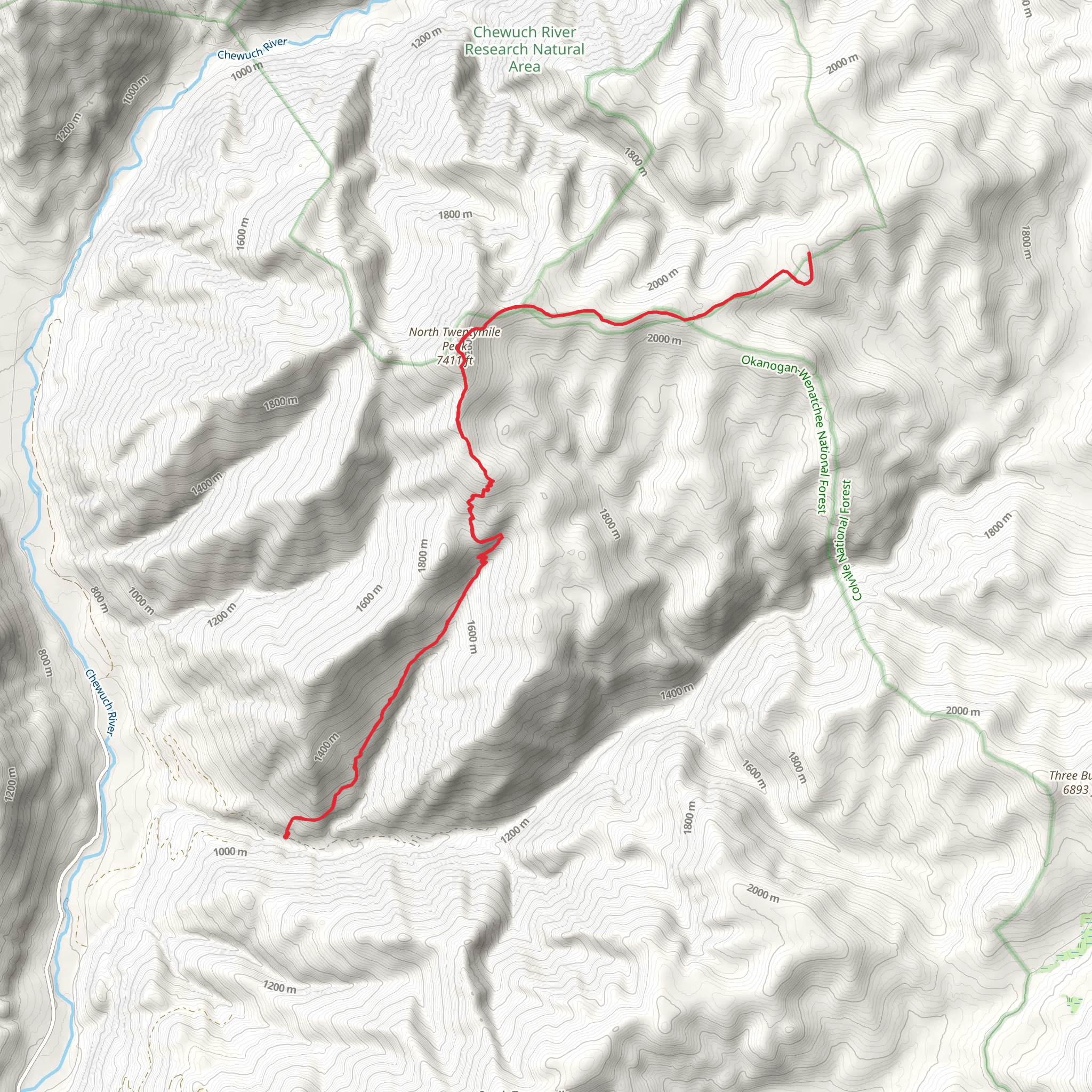 N Fork Twentymile Trail mobile static map