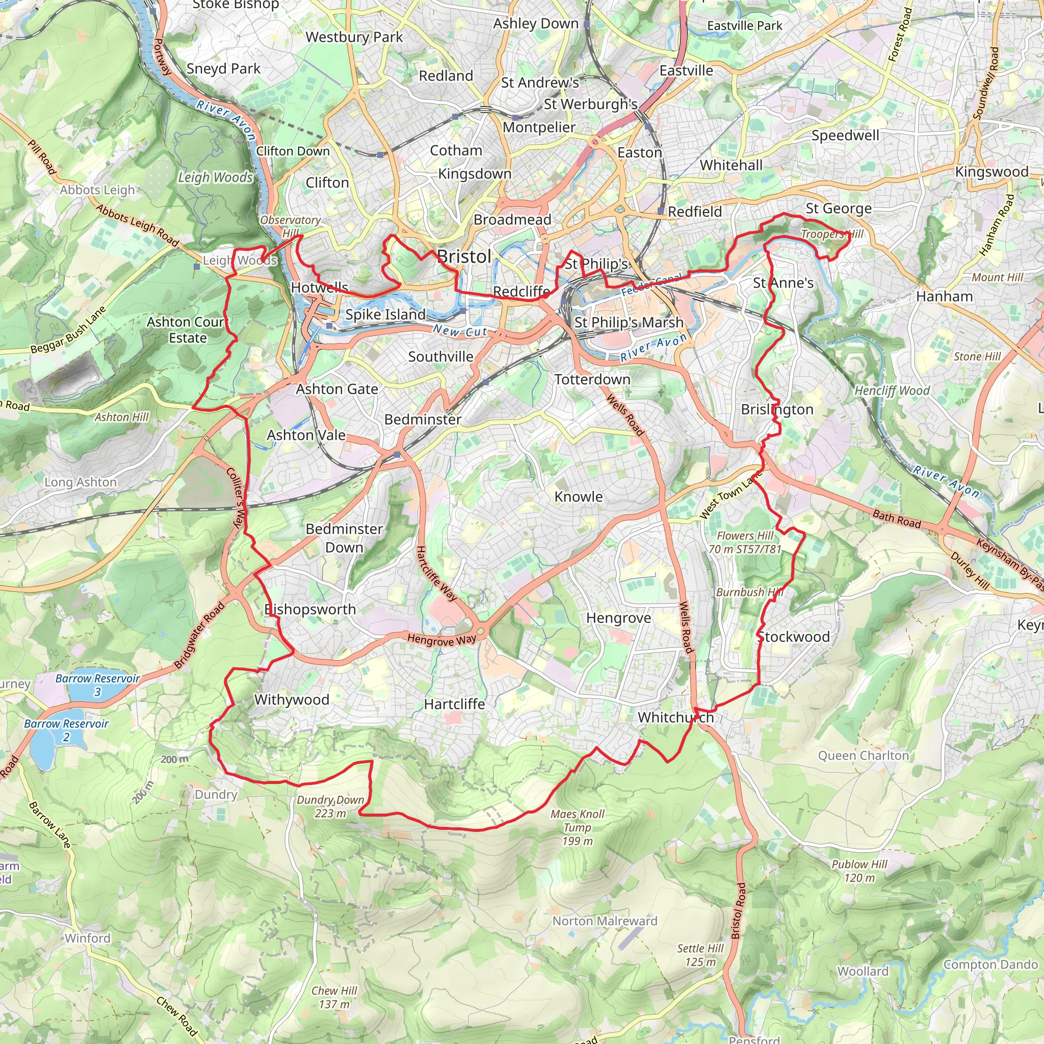 South Bristol Circular Walk mobile static map