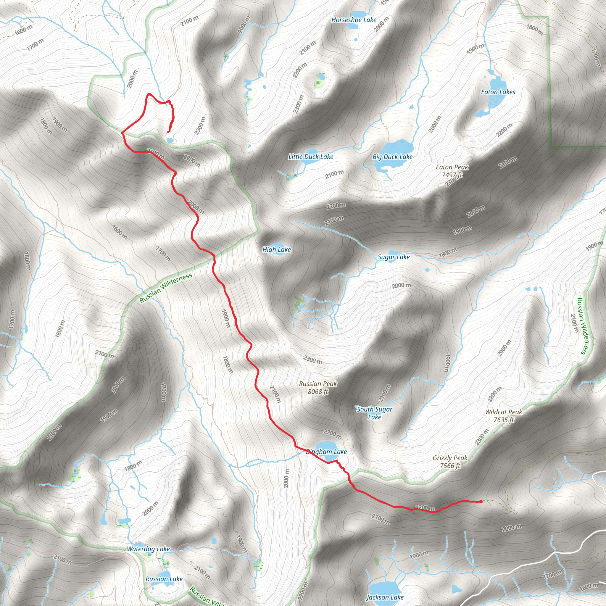 Bingham Lake and Statue Lake via PCT mobile static map
