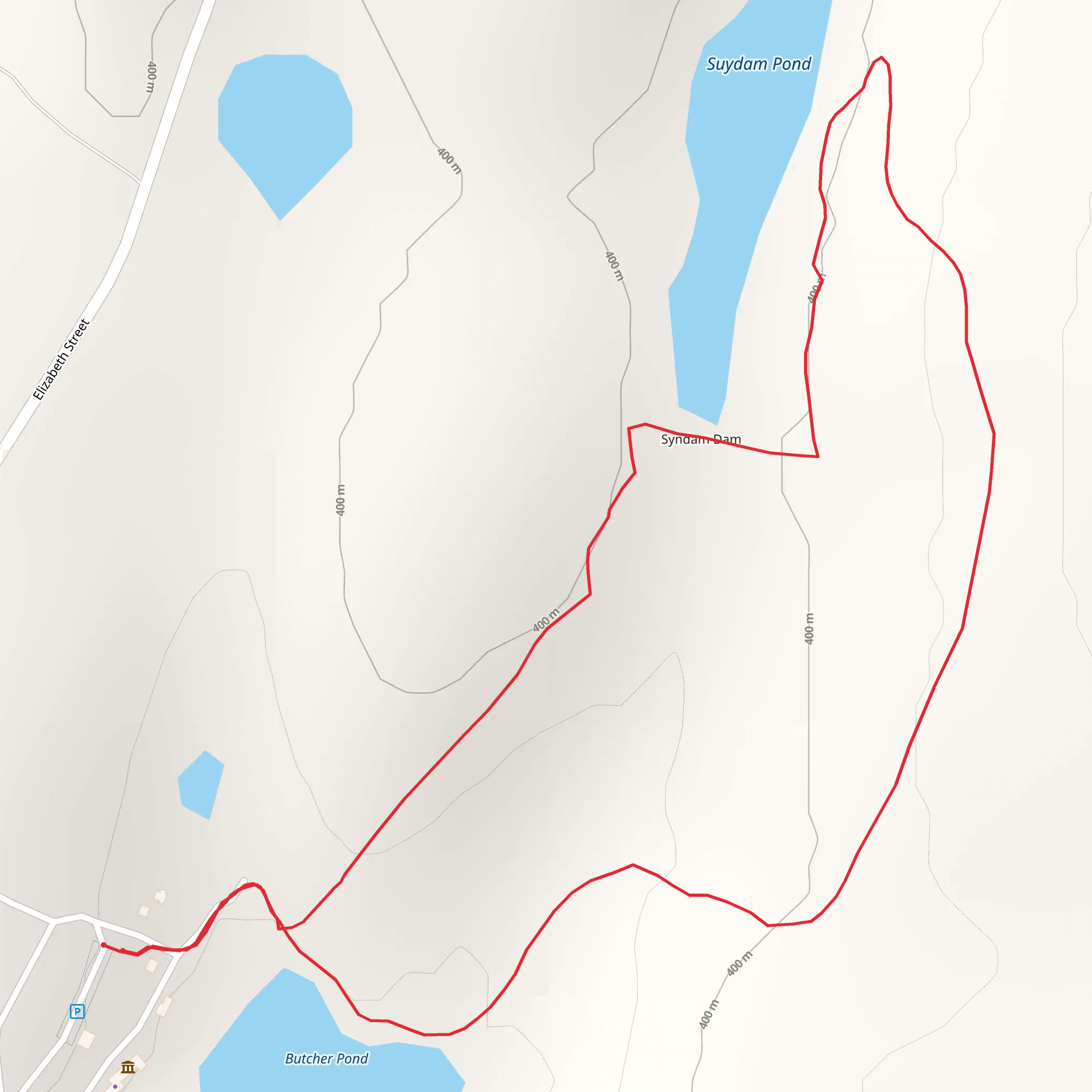 Butcher Pond and Suydam Pond Loop mobile static map