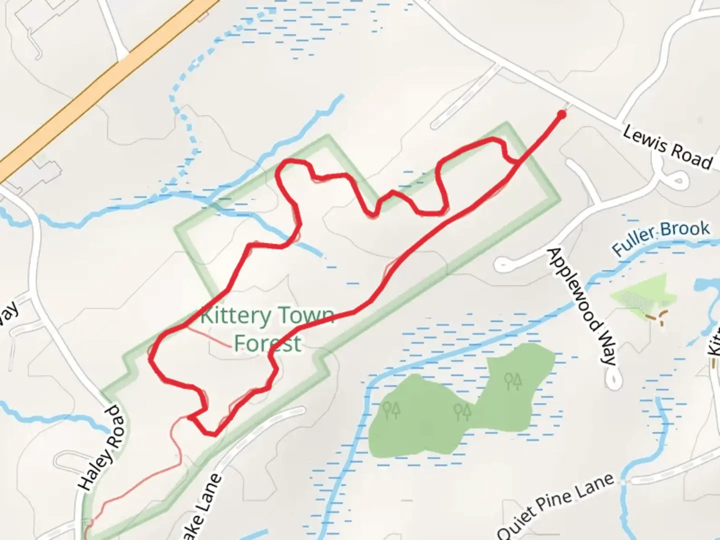 An image depicting the trail Quimby Trail - Yellow Loop and its surrounding area.