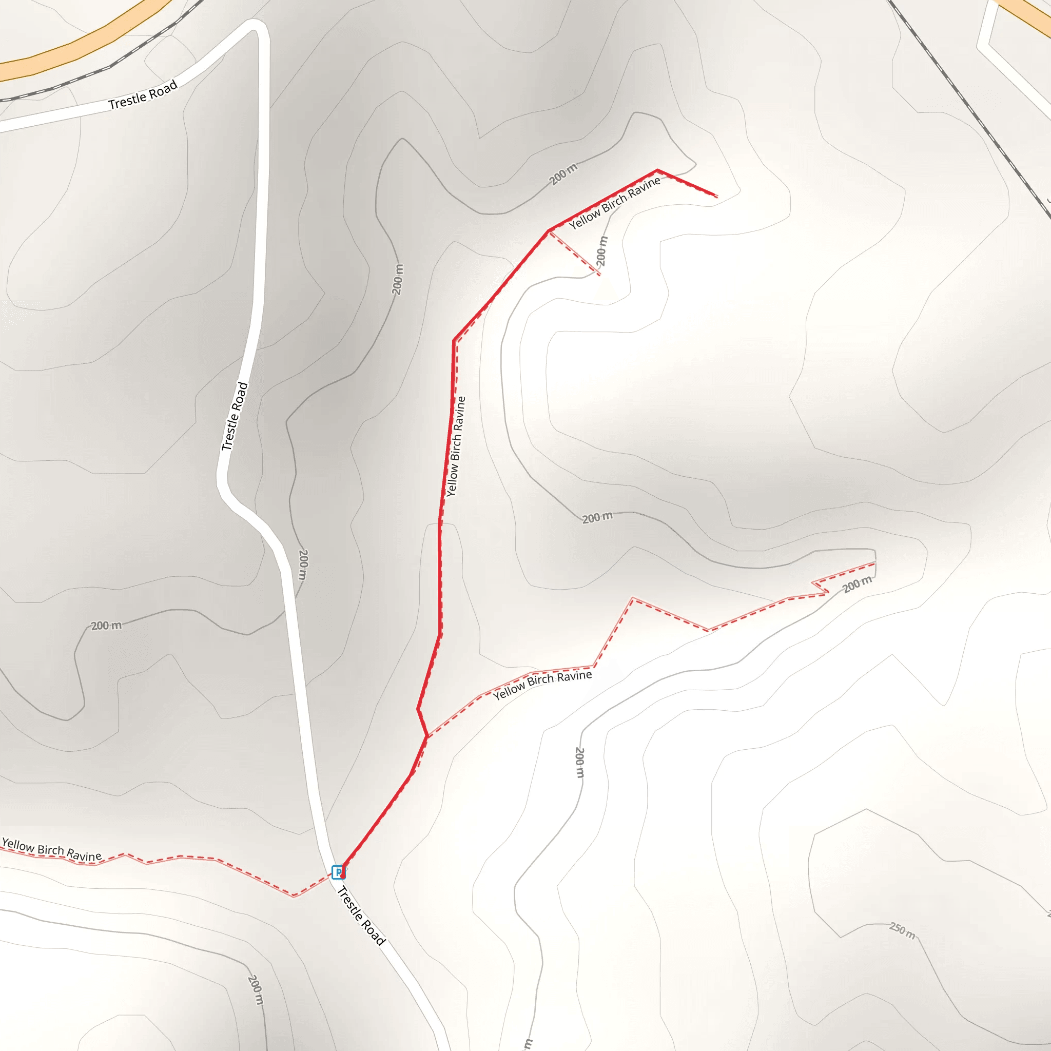 Ravine Arch via Yellow Birch Ravine mobile static map