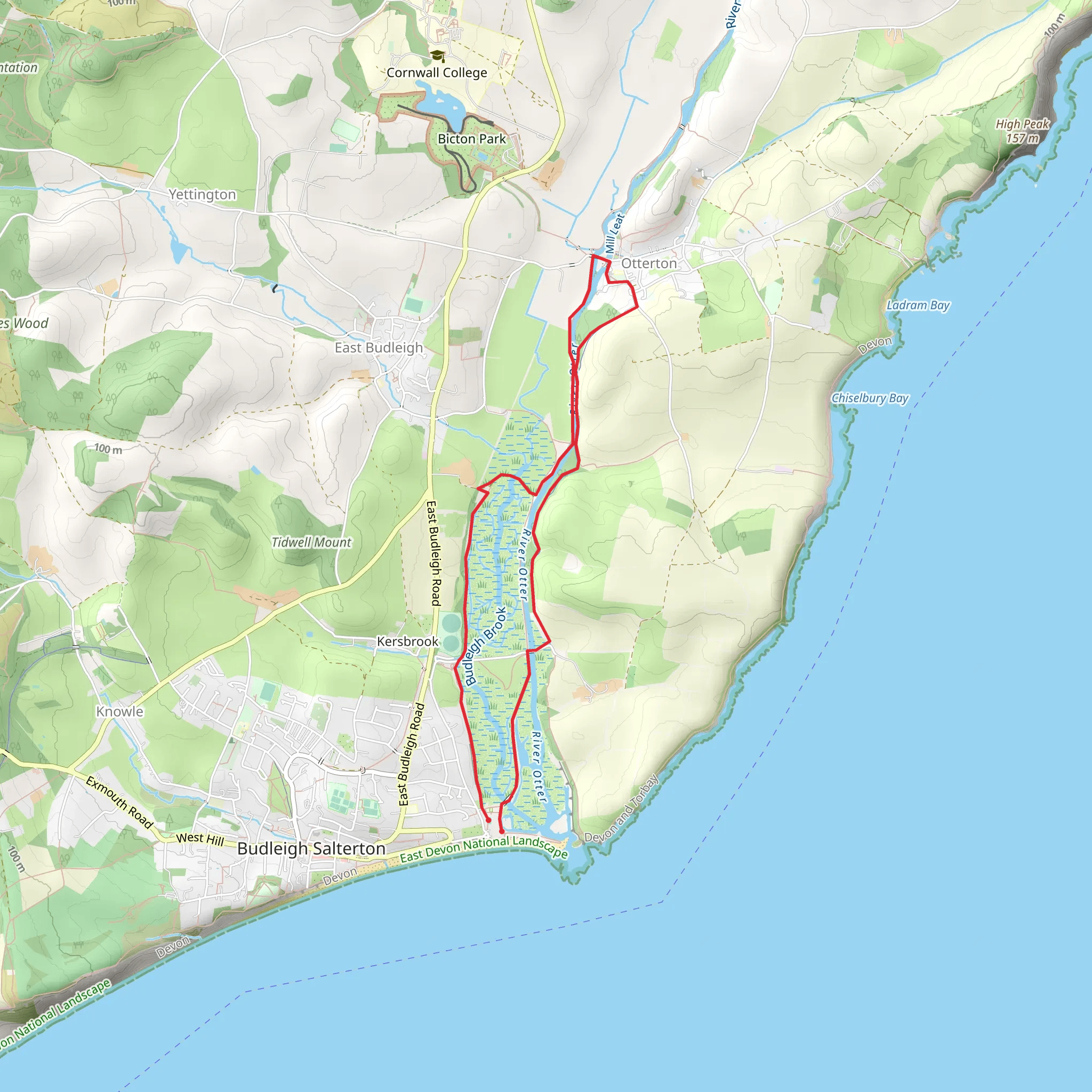 Otterton Mill Walk mobile static map