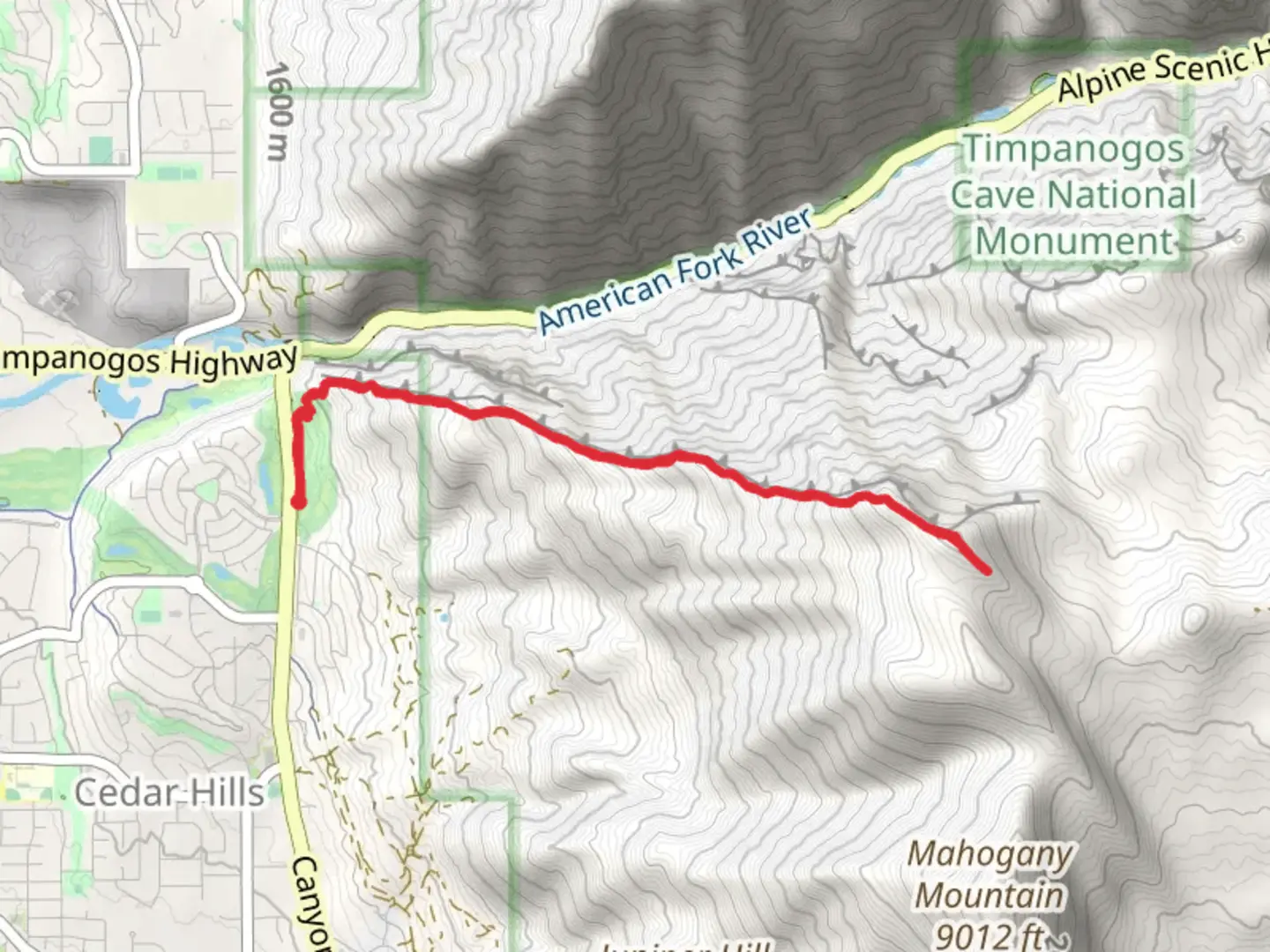 An image depicting the trail Mahogany northwest Ridge and its surrounding area.