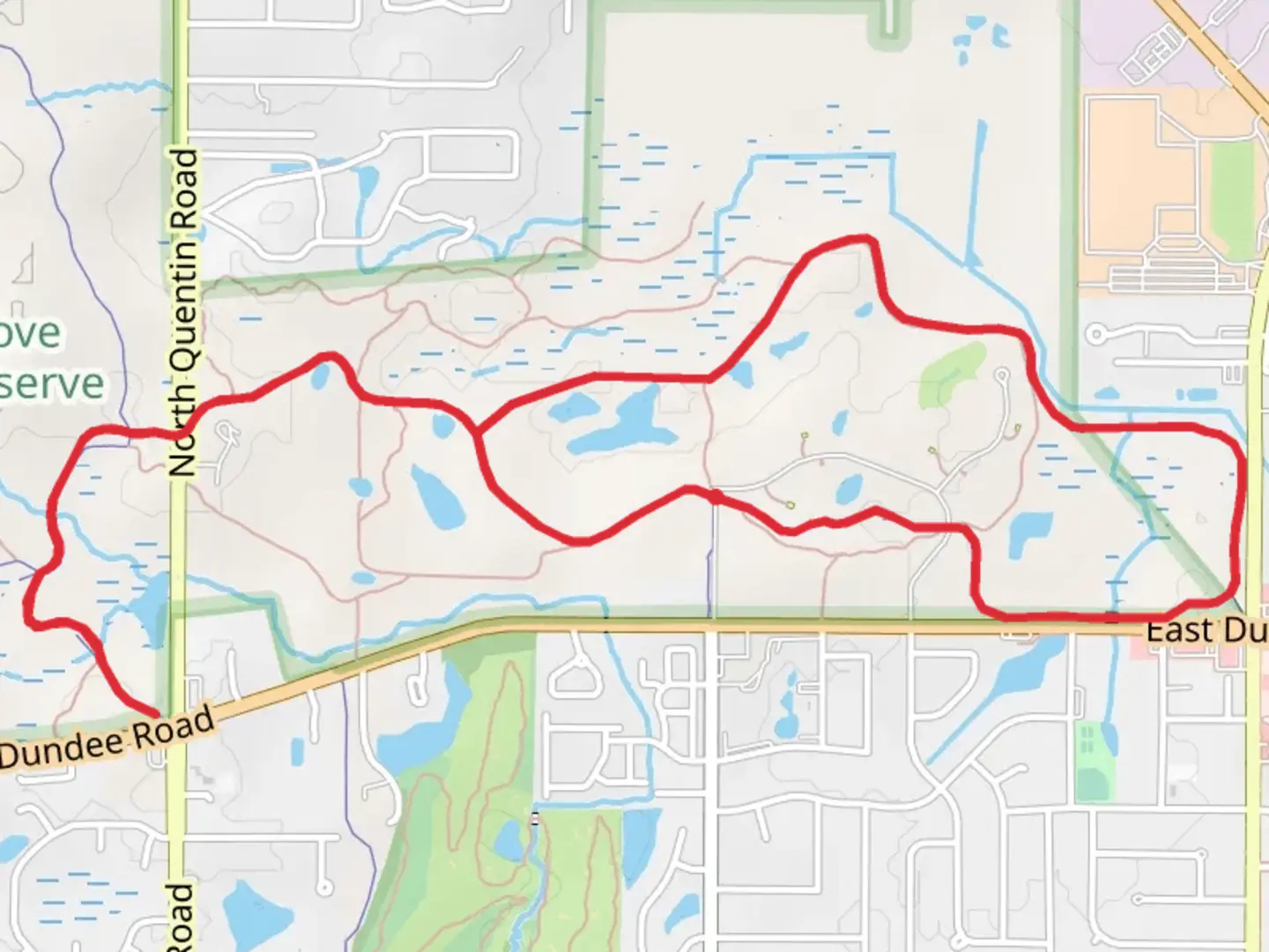 An image depicting the trail Deer Grove - Red and Deer Grove Paved Trail and its surrounding area.