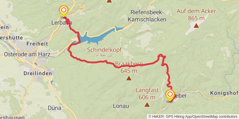 Harzer Baudensteig stage 2 Map