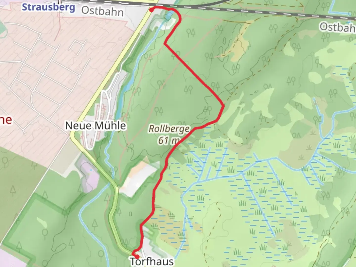 An image depicting the trail Rollberge Walk via Torfhaus and its surrounding area.