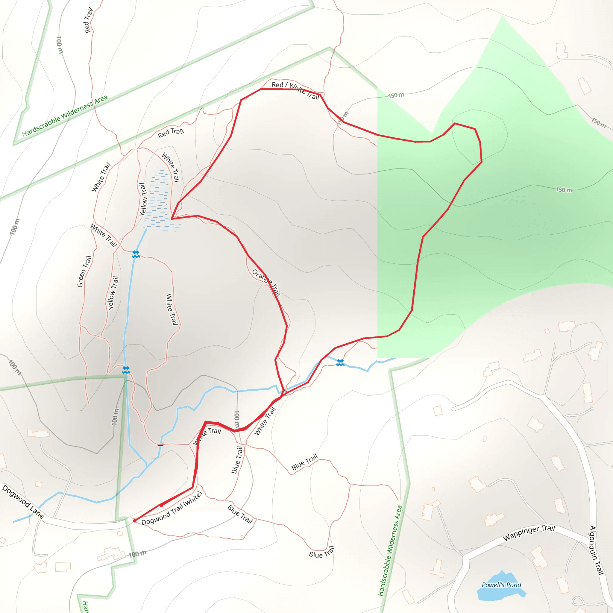 Hardscrabble Wilderness Area via Dogwood Lane mobile static map