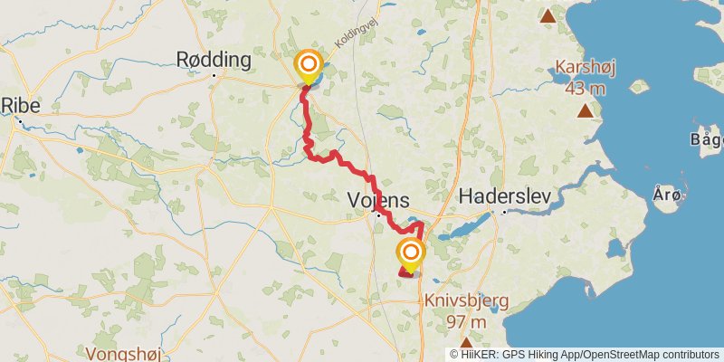 Hærvejen stage 21 Map