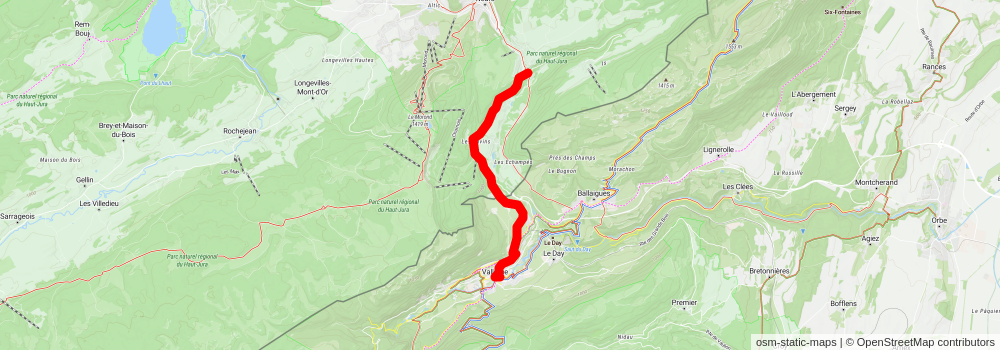 Vallorbe - Jougne Loop Trail stage 2 Map