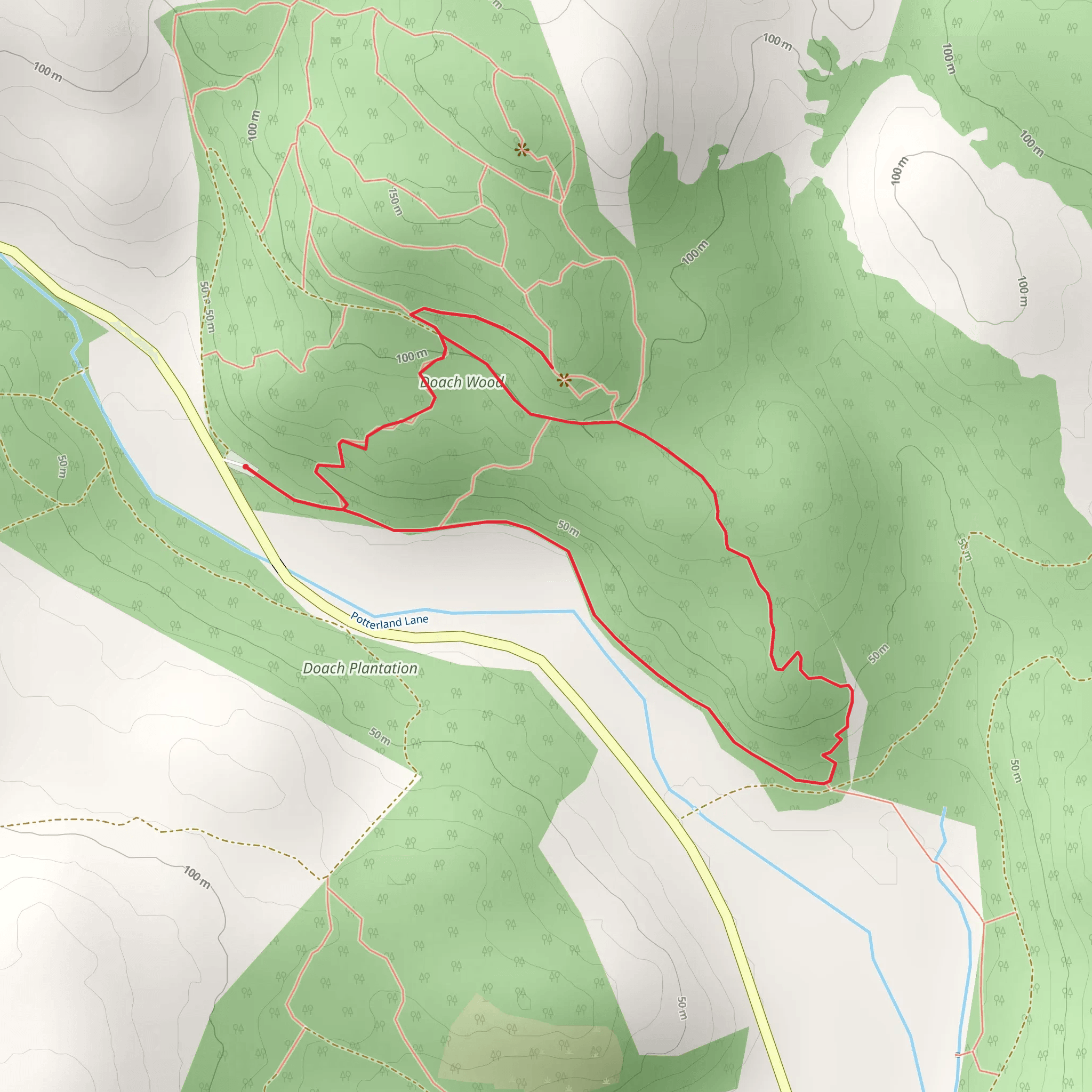 Douglas Loop Trail - Doach Wood mobile static map