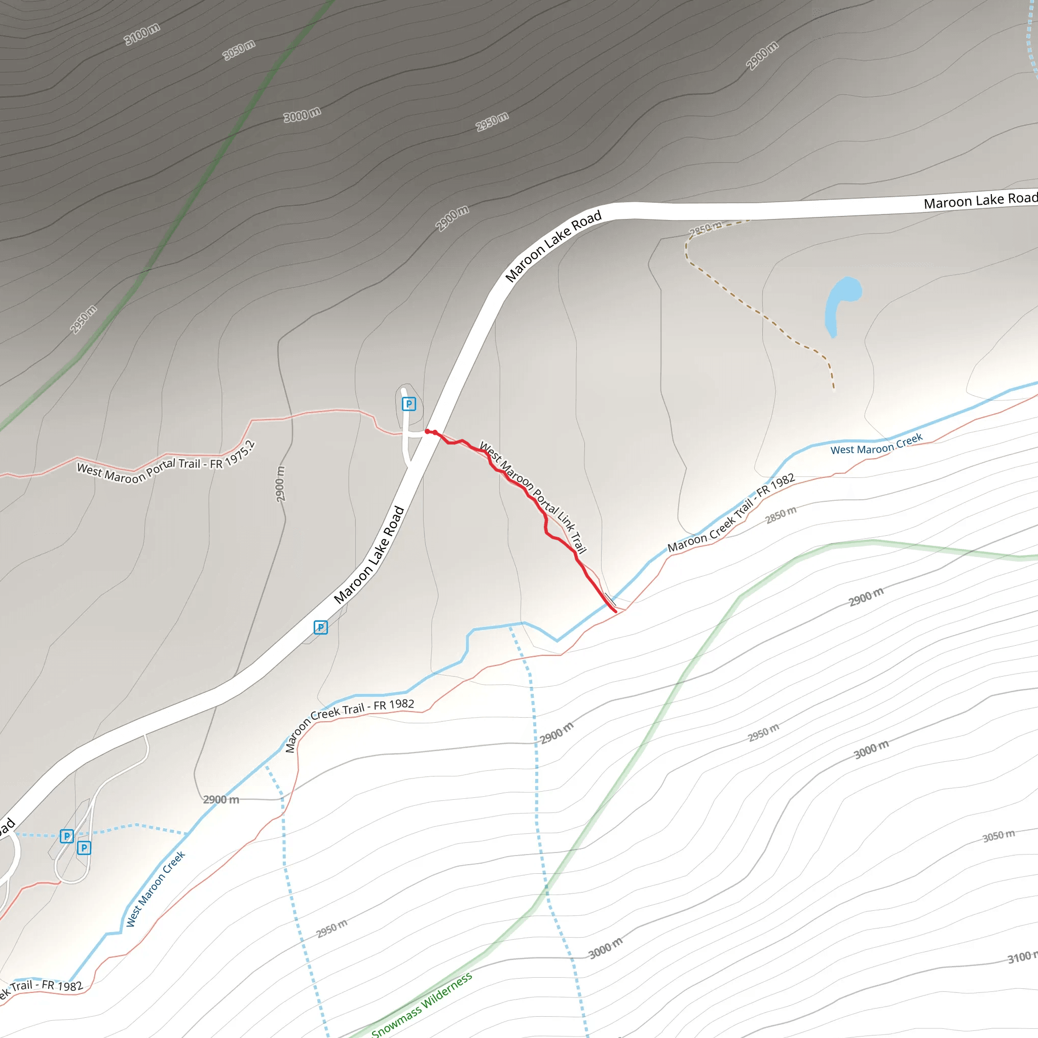 West Maroon Portal Link Trail mobile static map