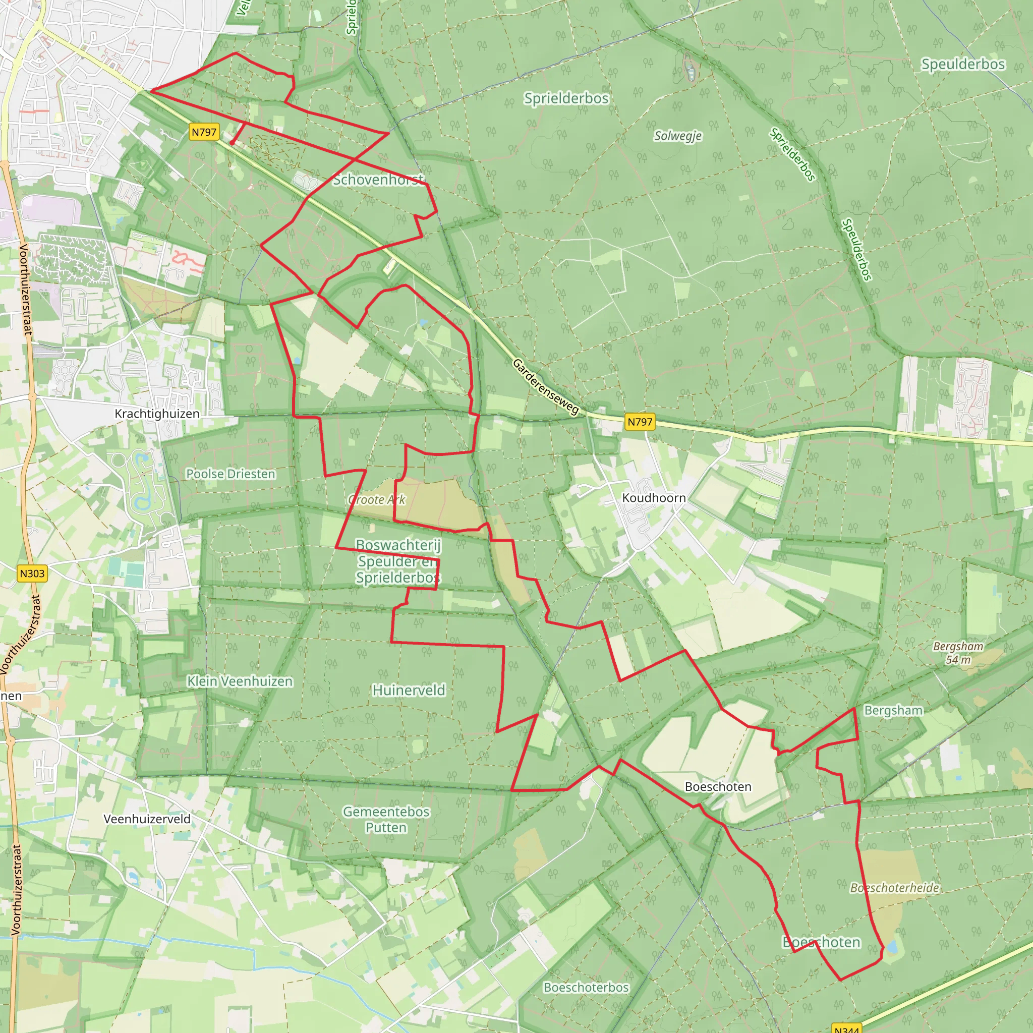 Schovenhorst and Klein Boeschoten Loop mobile static map