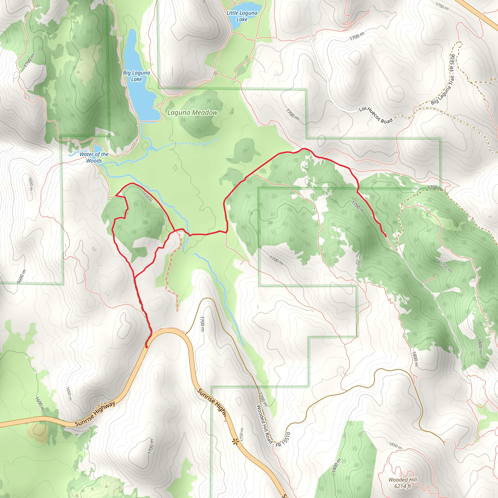 Water of the Woods Spur, Kemp Spur and Agua Dulce Loop Trail mobile static map