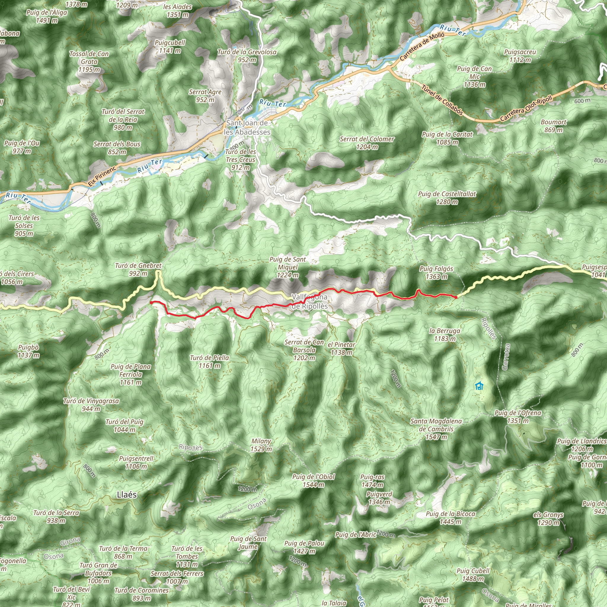 Tolosa Mill - Coll de Canes PR C 59-1 mobile static map