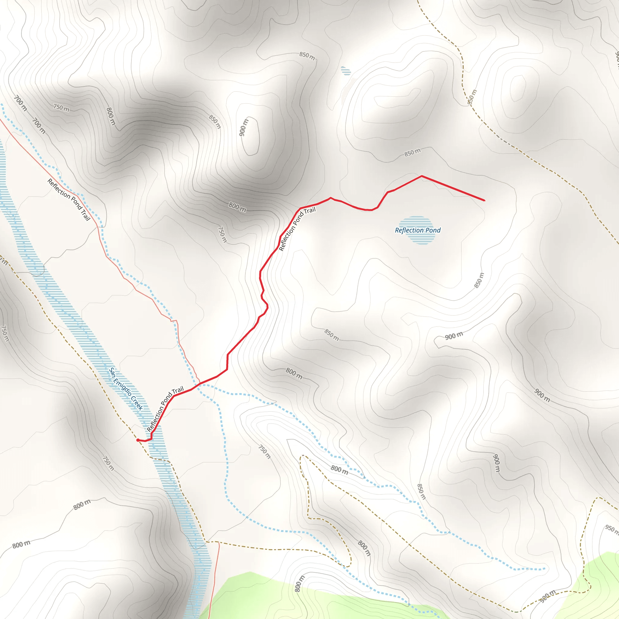 Reflection Pond Trail mobile static map