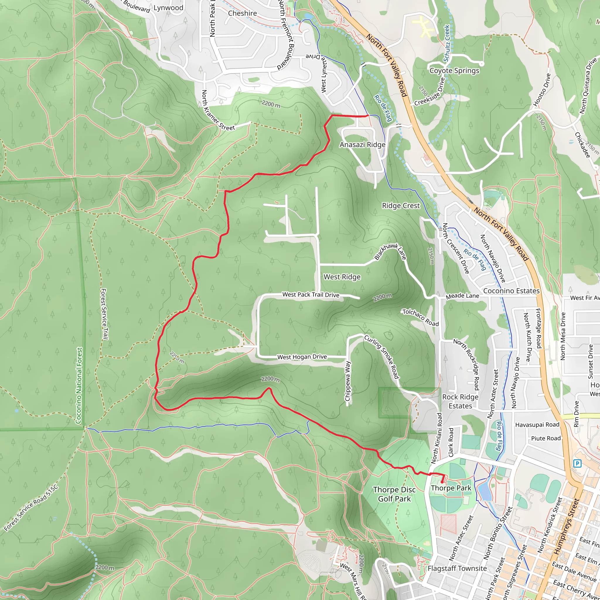 Mars Hill Trail and Observatory Mesa mobile static map