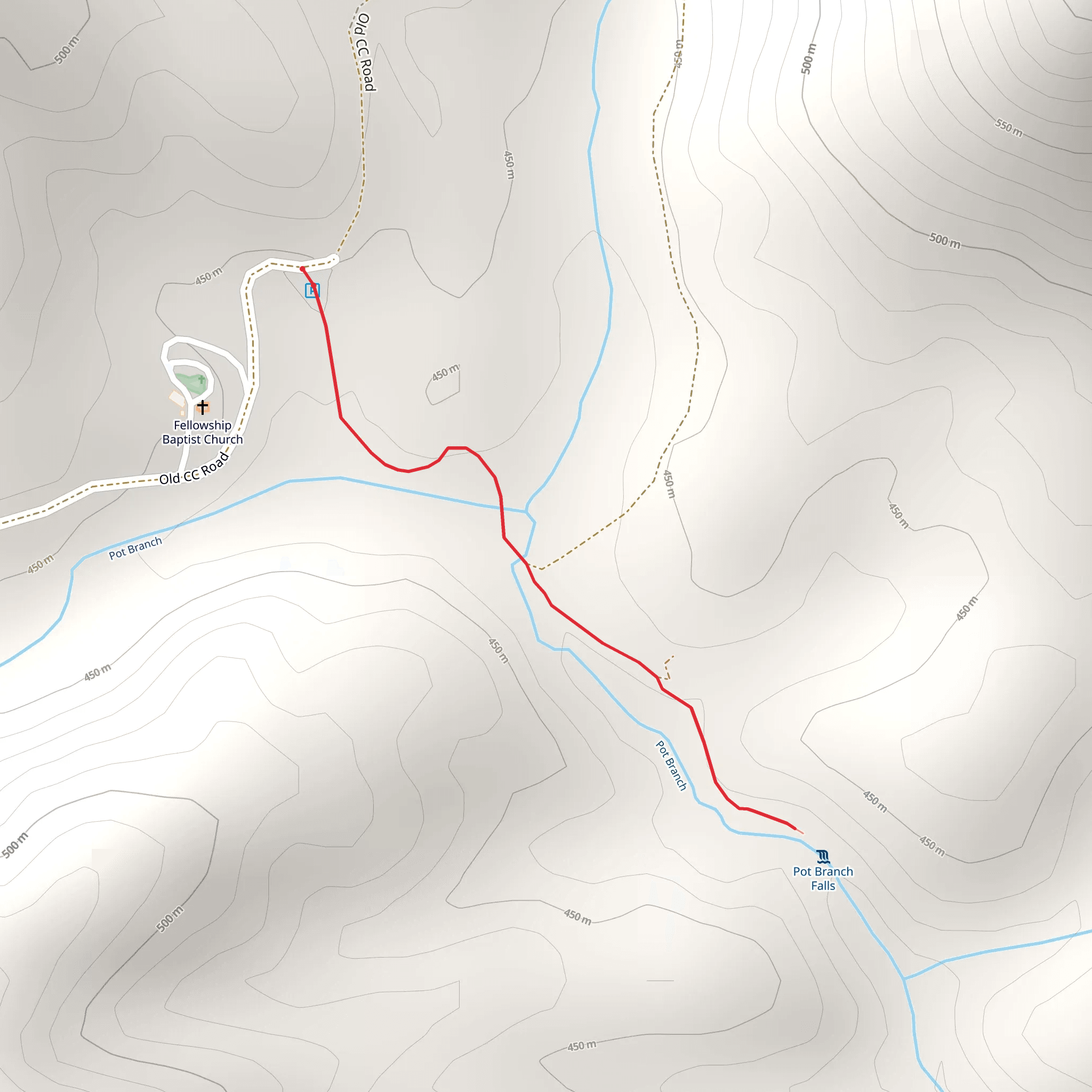 Walk beside Pot Branch mobile static map