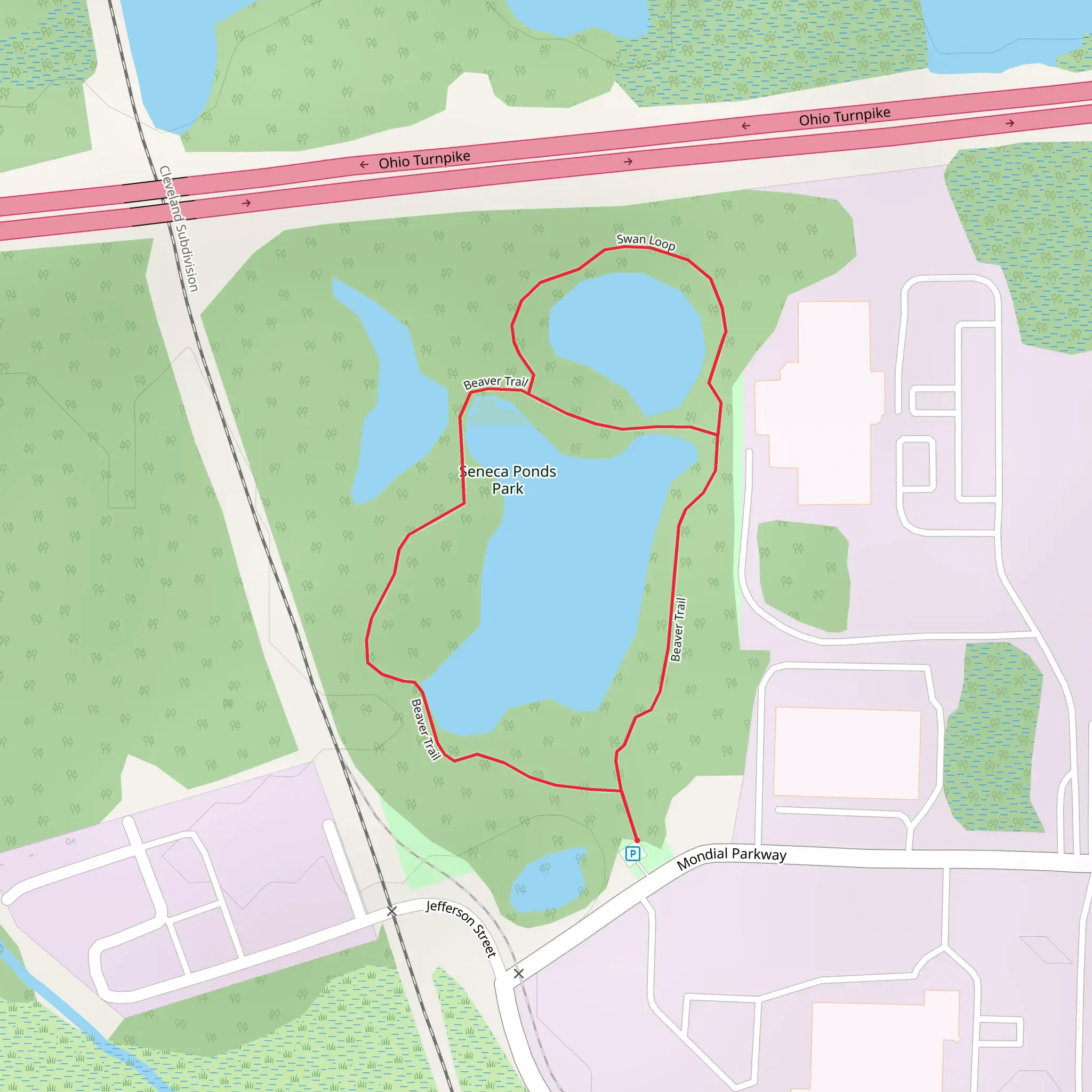 Seneca Ponds Park Loop mobile static map
