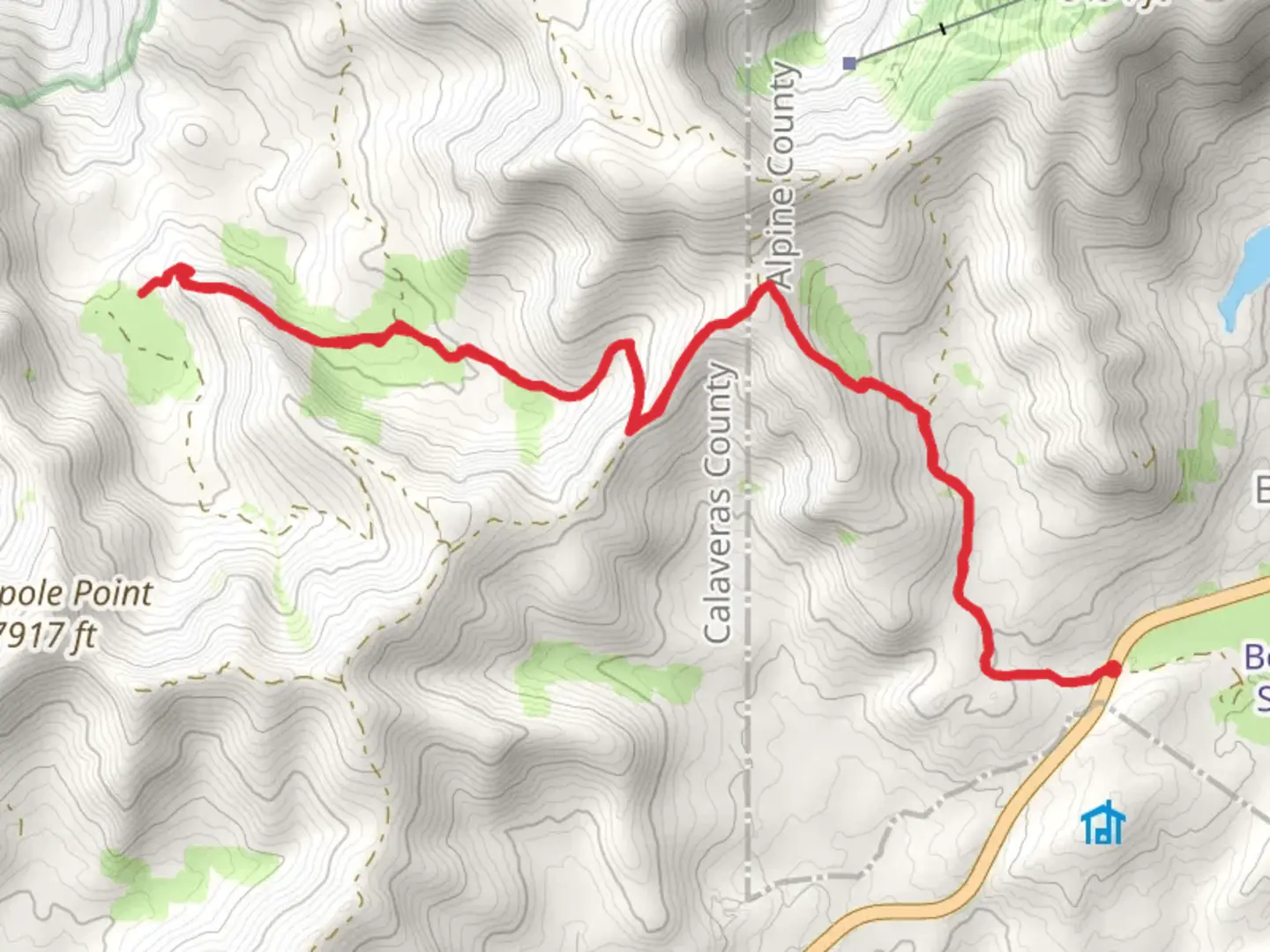 An image depicting the trail Jelmini Basin via Mokelumne Coast to Crest Trail and its surrounding area.