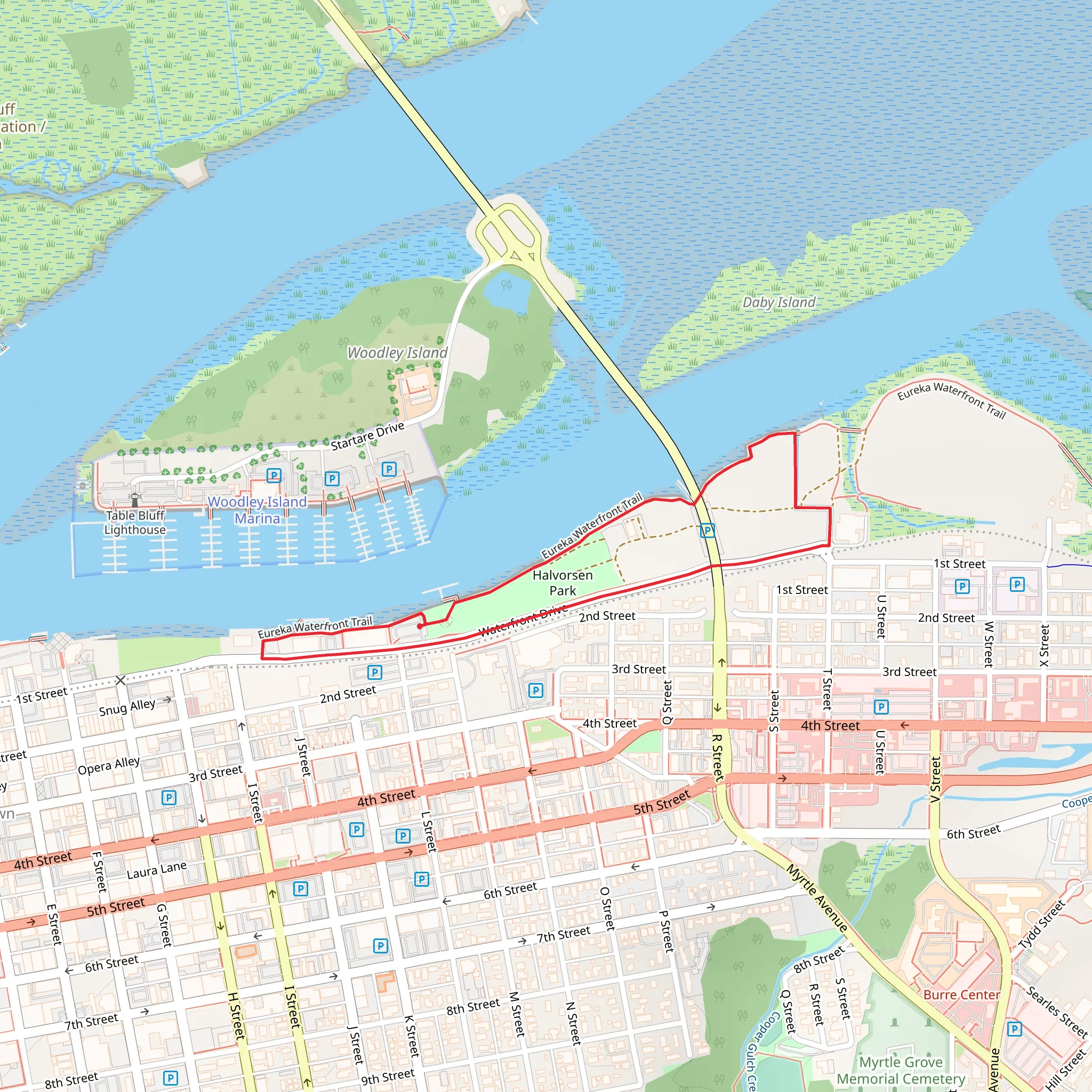 Halvorsen Park - Waterfront Loop Trail mobile static map