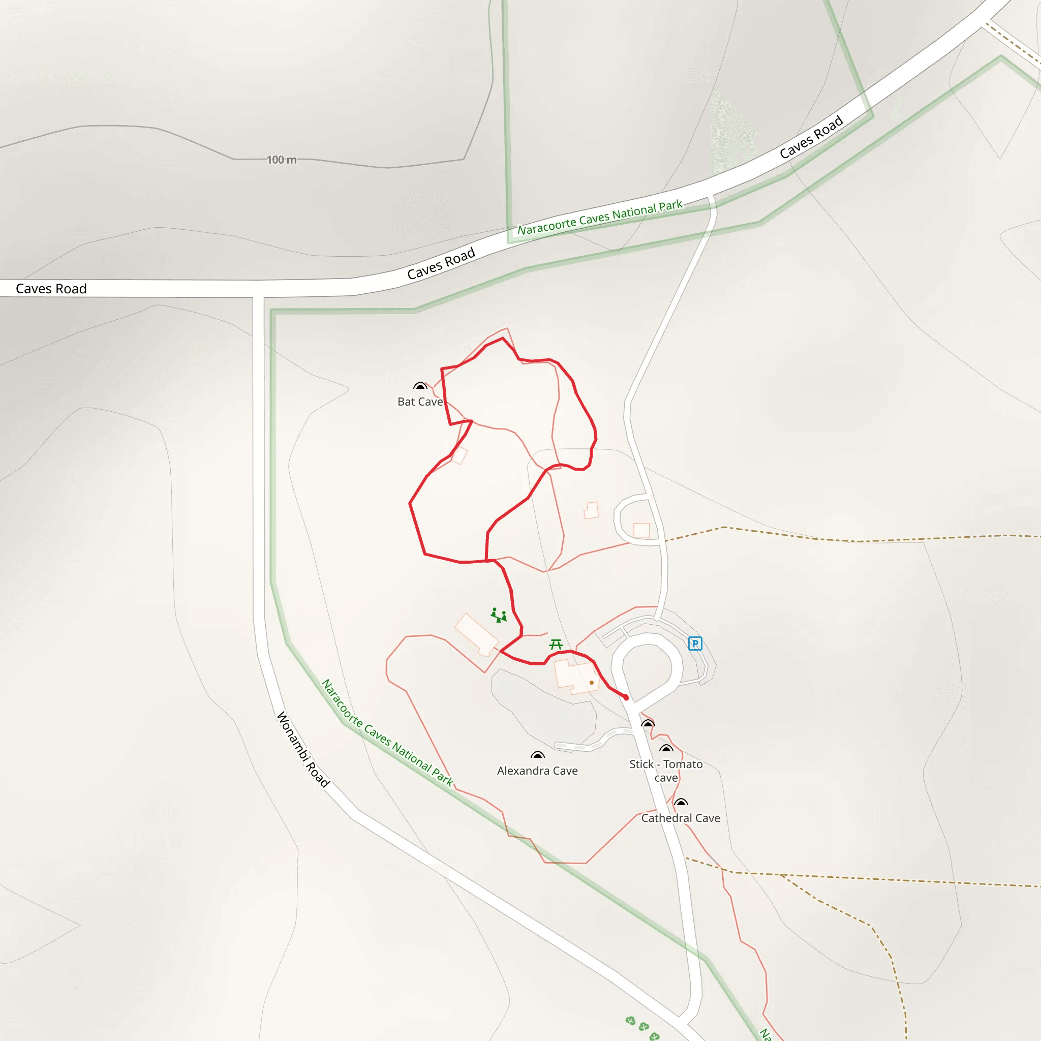 Roof Top Loop Walk at Naracoorte Caves mobile static map