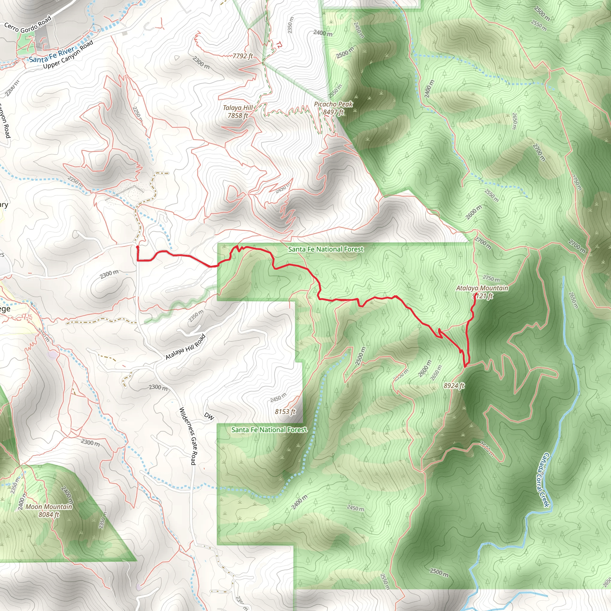 Atalaya Mountain Trail mobile static map