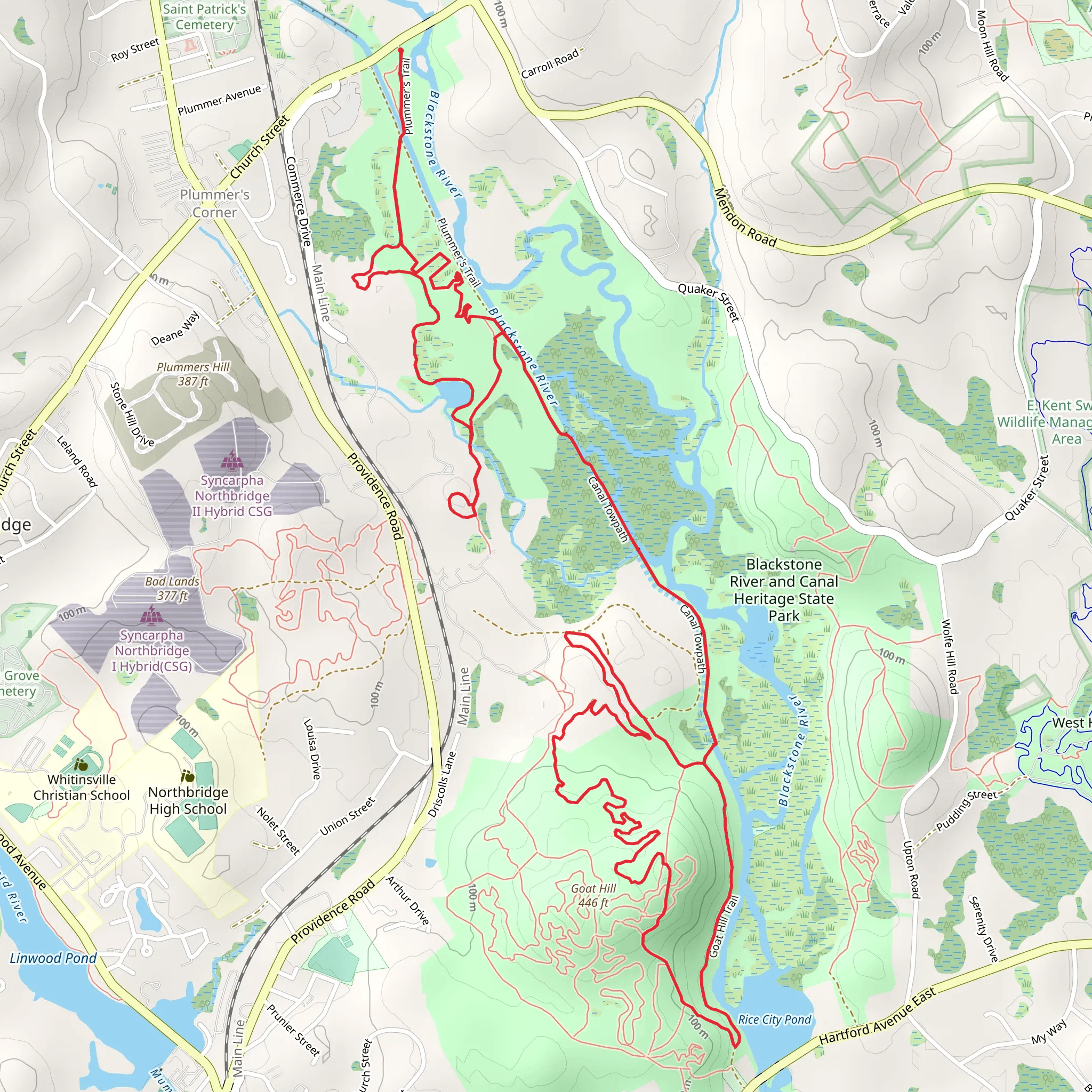 Blackstone River and Greenway Trail mobile static map