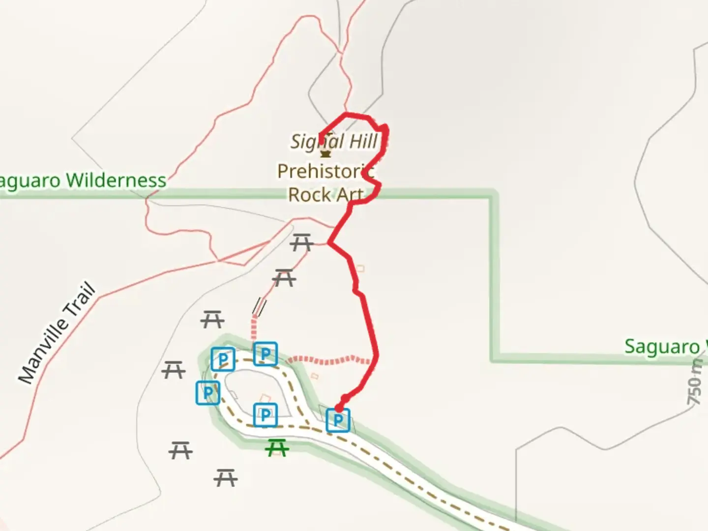 An image depicting the trail Signal Hill and its surrounding area.