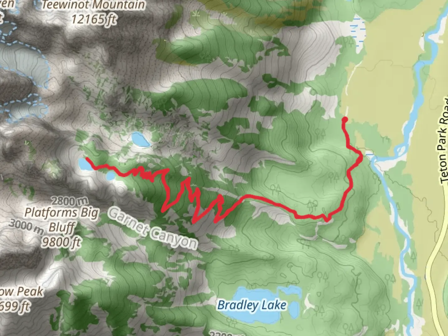 An image depicting the trail Amphitheater Lake via Valley Trail and its surrounding area.