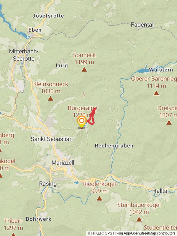 Kristallsee, Erlaufsee and Hubertussee Lakes View mobile static map