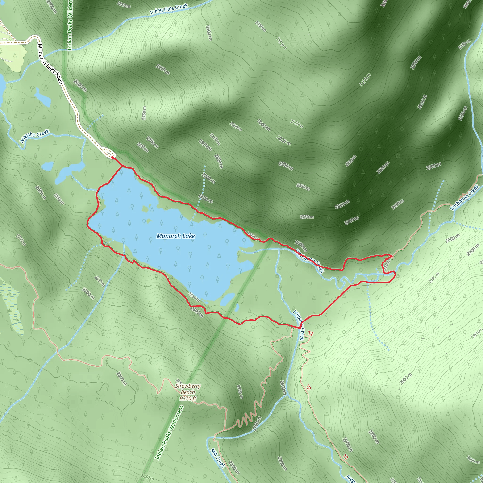 Monarch Lake Loop mobile static map