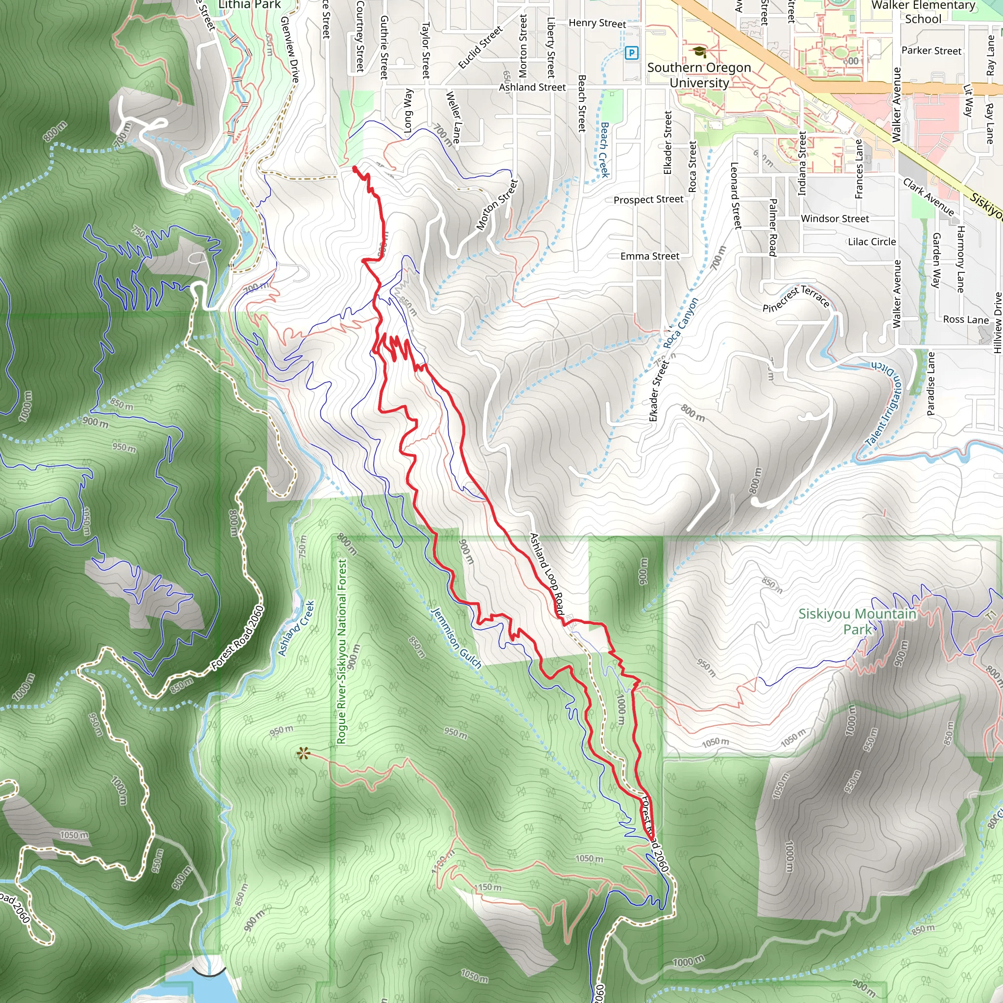 Red Queen, Caterpillar and Bandersnatch Loop Trail mobile static map