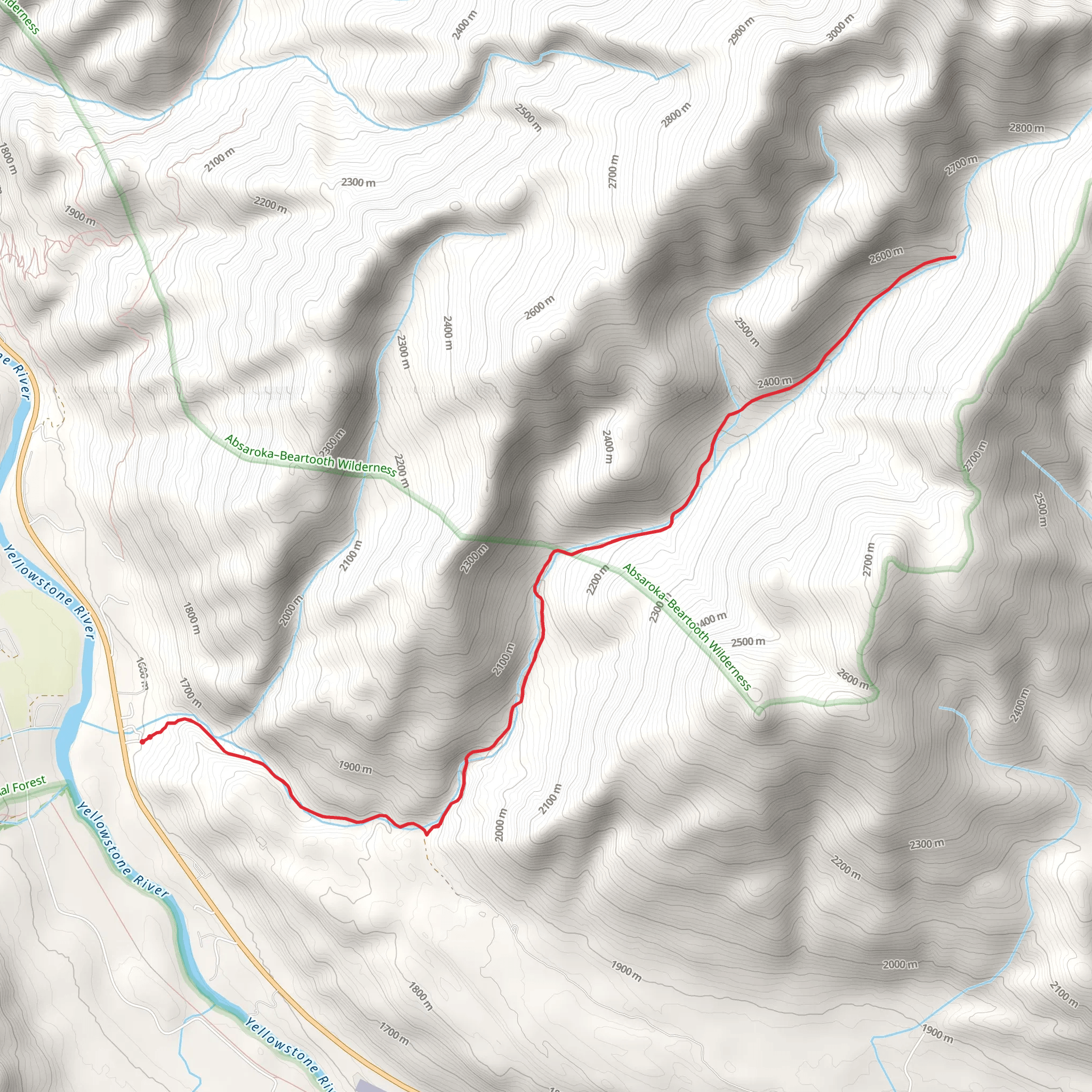 Little Trail Creek via Maiden Falls Trail mobile static map