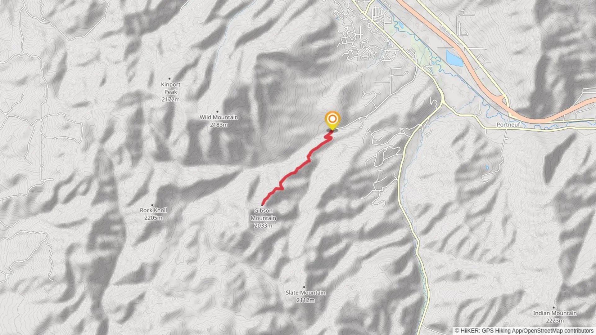 An image depicting the trail Gibson Mountain and its surrounding area.